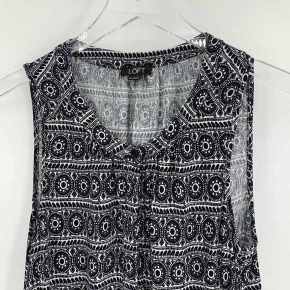 Loft black white circle romper shorts sleeveless X-Small - Picture 2 of 5